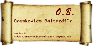 Oreskovics Baltazár névjegykártya